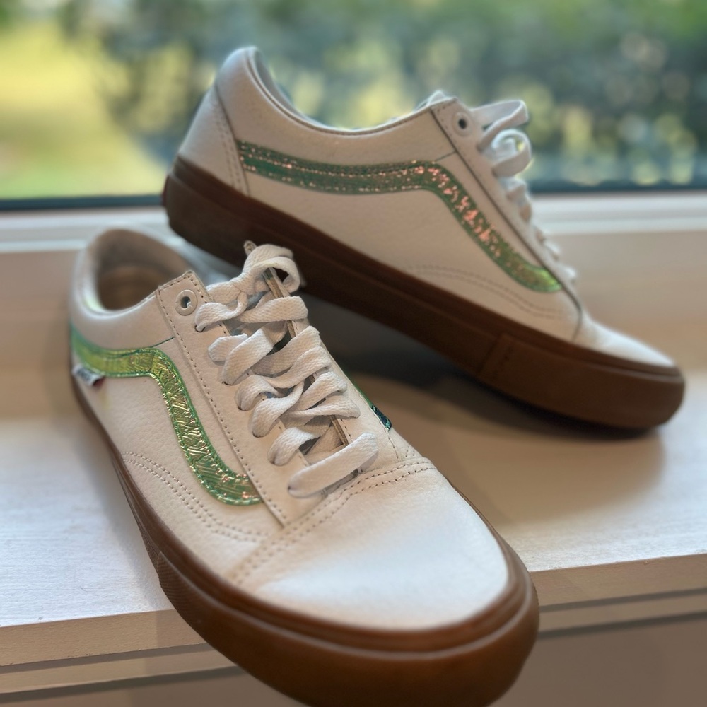 ⚡️⚡️Vans Old Skool iridescent, green, Holo leather